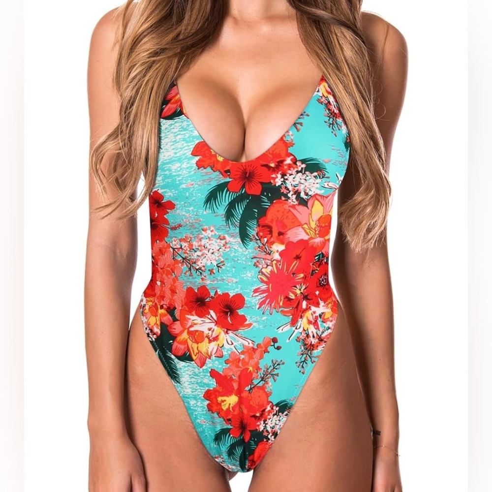 🌸 RELLECIGA One Piece Floral Bathing Suit
